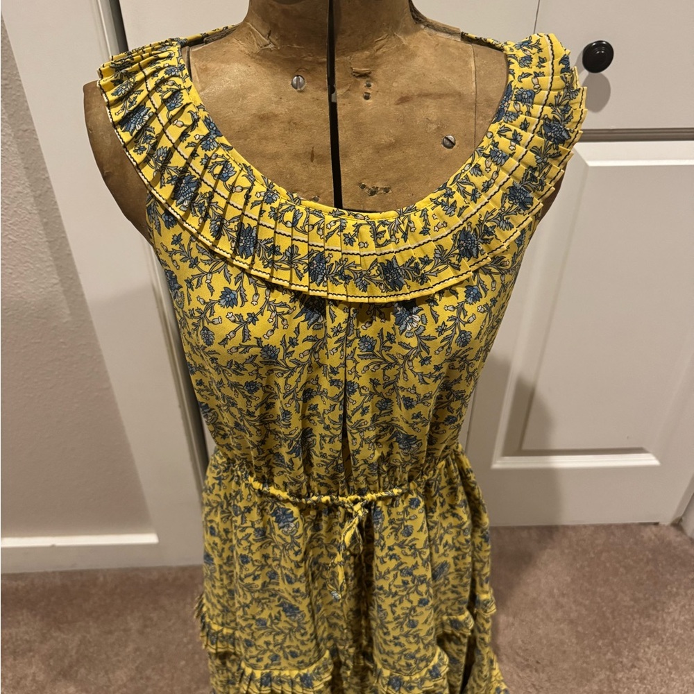 Max Studio Amalfi Coast style Floral Yellow and Blue Maxi Dress. Size Small.